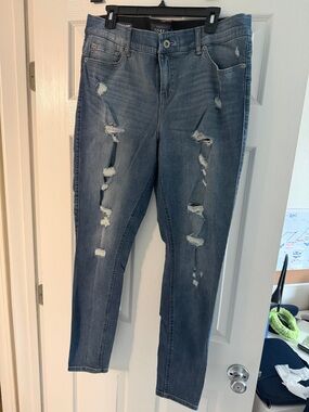 Torrid Medium Blue Wash Distressed Skinny Jeans